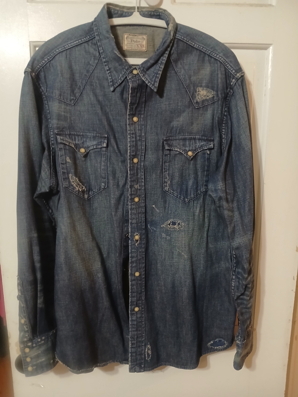 Polo by Ralph Lauren Worn Blue Denim Shirt